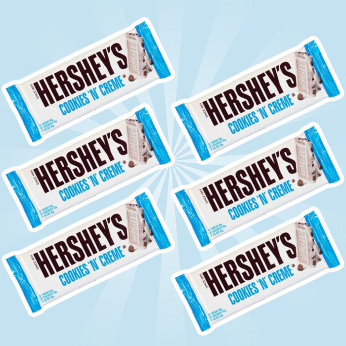 6er Pack Hershey’s Cookies ’n’ Cream Riegel | je 43 g | Weißer Schokoladenriegel mit Keksstückchen