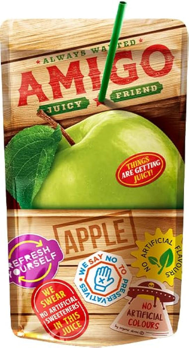 Amigo Softdrink „Apple“ – 8 x 200 ml | Fruchtiger Apfeldrink | Mit Vitaminen | Ohne künstliche Farbstoffe | Perfekt für Schule & unterwegs
