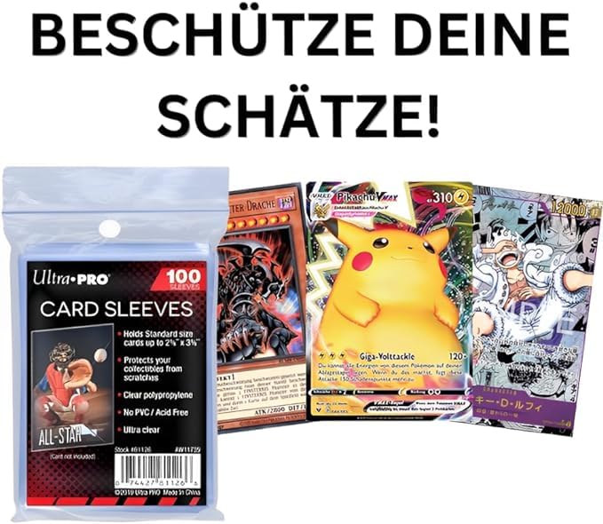 Sammelkarten Starter Paket - Mit 1x 24 Seiten Sammelmappe, 2x 25 Ultra Pro Regular Clear Toploader & 4x 100 Ultra Pro Soft Sleeves + Heartforcards® Versandschutz