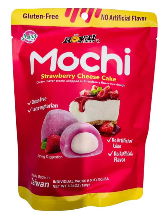 2er-Set Royal Family Mochi | Tiramisu und Crème & Strawberry Cheesecake | 2 x 180g | Weicher Reiskuchen mit cremiger Füllung | Perfekt als Dessert & Snack