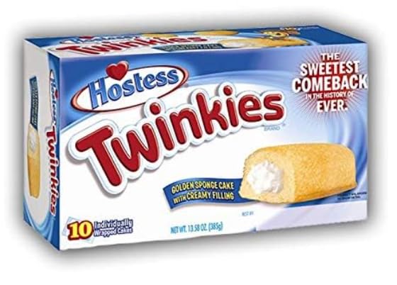 Hostess Twinkies Vanillekuchen – 385 g (Packung mit 10 Stück) | Kult-Snack aus den USA | Weicher Biskuit mit süßer Cremefüllung