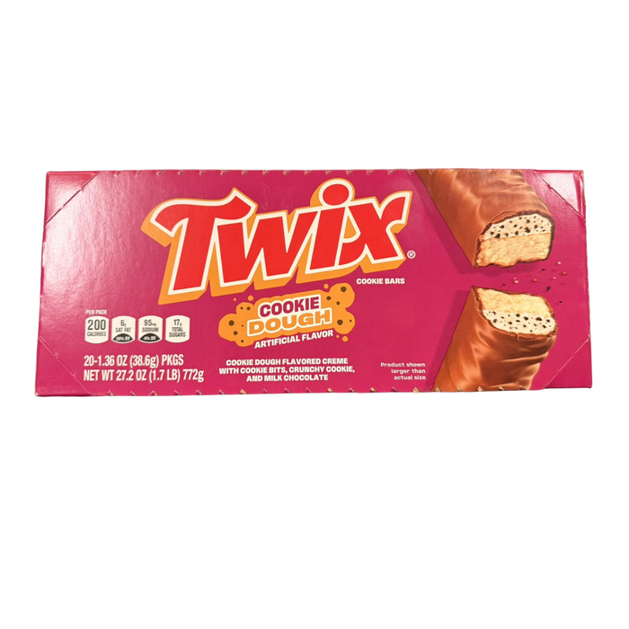 TWIX Cookie Dough 20 x 38,6 g – Amerikanische Schokoriegel mit Cookie-Dough-Geschmack, Keksstückchen und Milchschokolade – 20er-Pack – 772 g