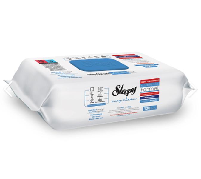 1x Sleepy Easy Clean Reinigungtücher Blau - Einmaltücher für alle Zwecke | Alkohol- und Parabenfrei, mit Frischem Duft | Oberflächenreinigungstuch 100 Blatt