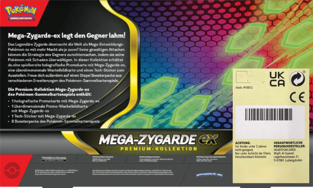 Pokémon Mega-Zygarde ex Premium Kollektion Deutsch – 8 Boosterpacks, Promo Karte, Wackelbildkarte & Sticker, TCG Box