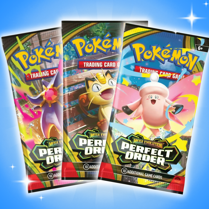 3x Pokémon Perfect Order Booster – Englisch, Zufällige Auswahl, Mega Evolution