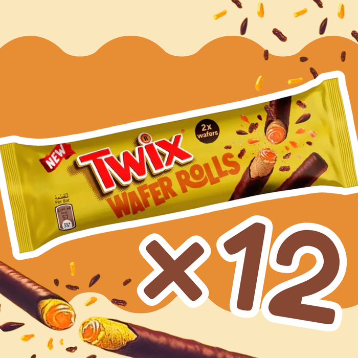 12er Pack – Twix Wafer Rolls | Knusprige Waffelröllchen mit Milchschokolade & Karamell | 12x22,5g