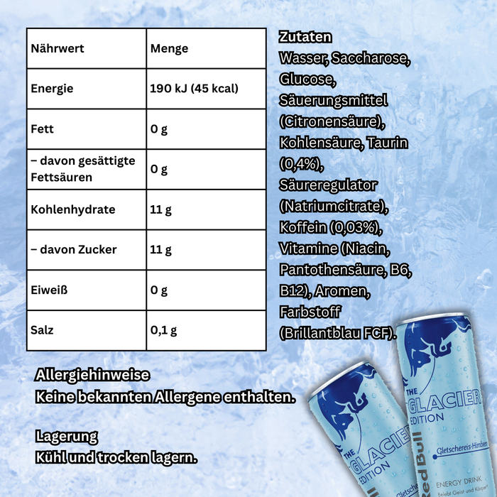Red Bull Glacier Ice – 250 ml Dose | Limitierte Edition | Erfrischender Ice-Boost