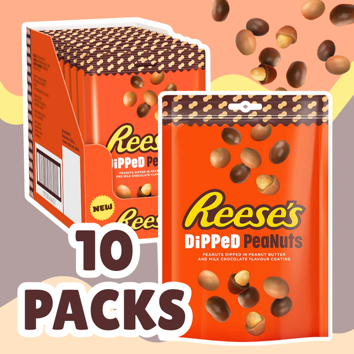 10x Reese’s Dipped Peanuts – Erdnüsse mit Schokoladenüberzug, 10x 90 g