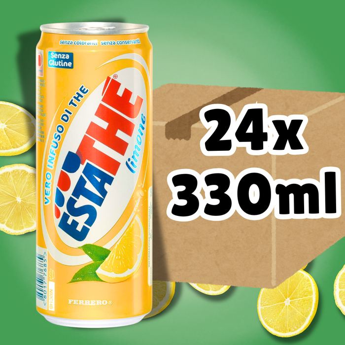 24x Estathé Limone – Schwarzer Tee mit Zitronengeschmack, 24x330 ml