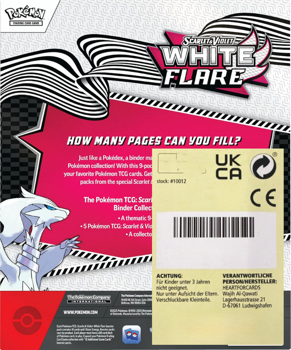 Pokémon TCG Scarlet & Violet White Flare Binder Collection Englisch – 5 Boosterpacks & 9-Pocket Sammelordner