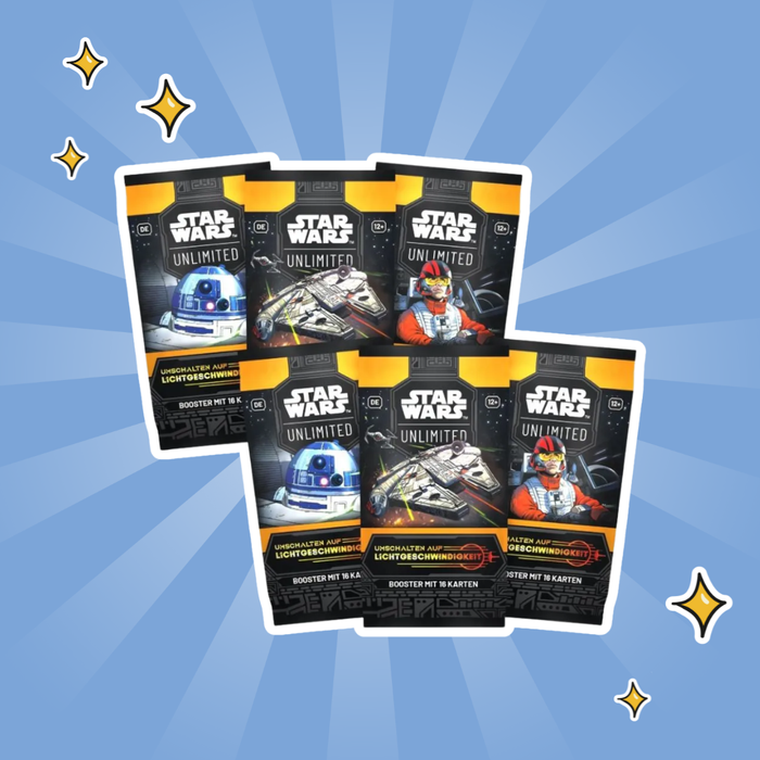 Star Wars: Unlimited – Prerelease Display „Umschalten auf Lichtgeschwindigkeit“ (DE) | 6 Booster Packs