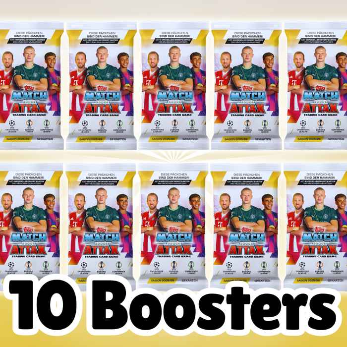 10x UEFA Champions League "MA" Extra Booster 2025/2026 | Topps Sammelkarten
