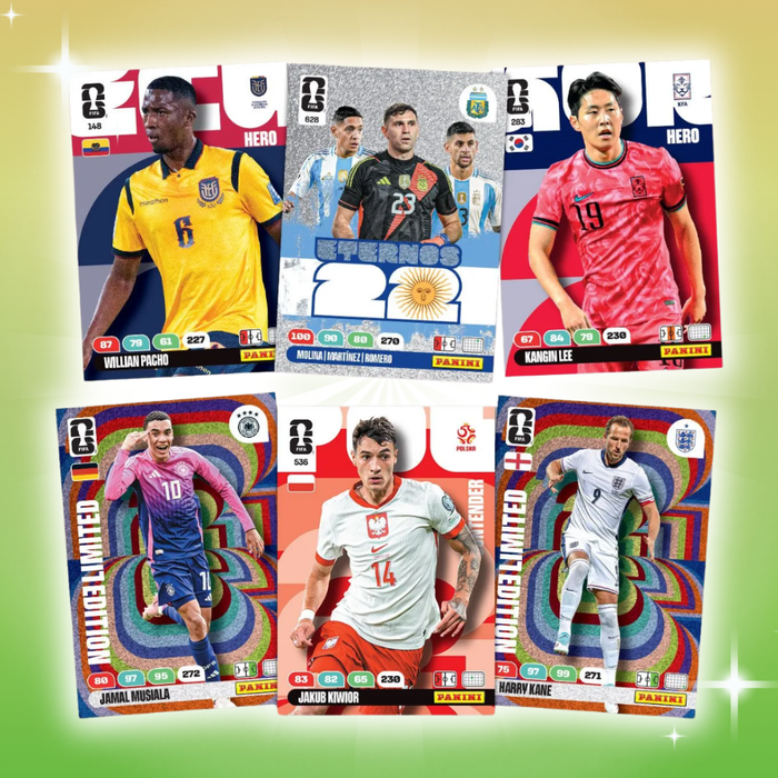 FIFA World Cup 2026 Adrenalyn XL Starter Set | Sammelordner + 4 Booster + Limited & Golden Baller Card