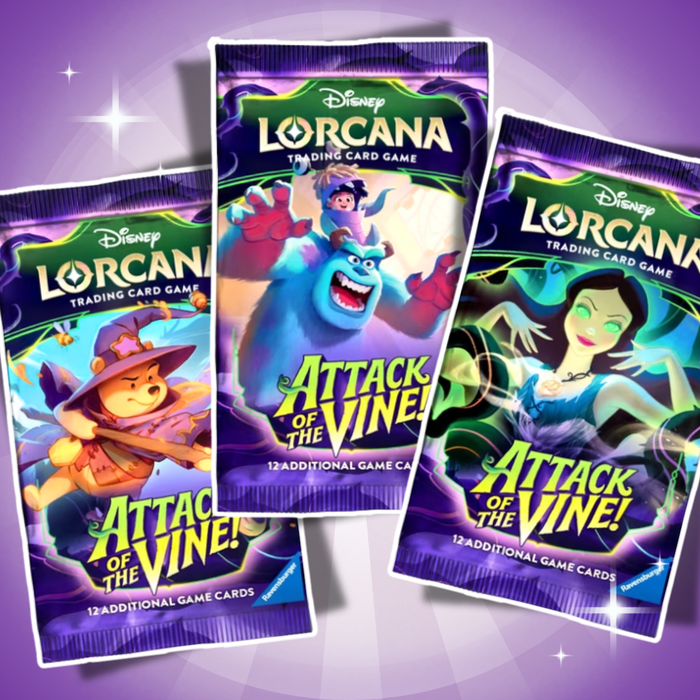 3x Disney Lorcana Set 13 Attack of the Vine! Booster Englisch – 3 Boosterpacks mit je 12 Karten