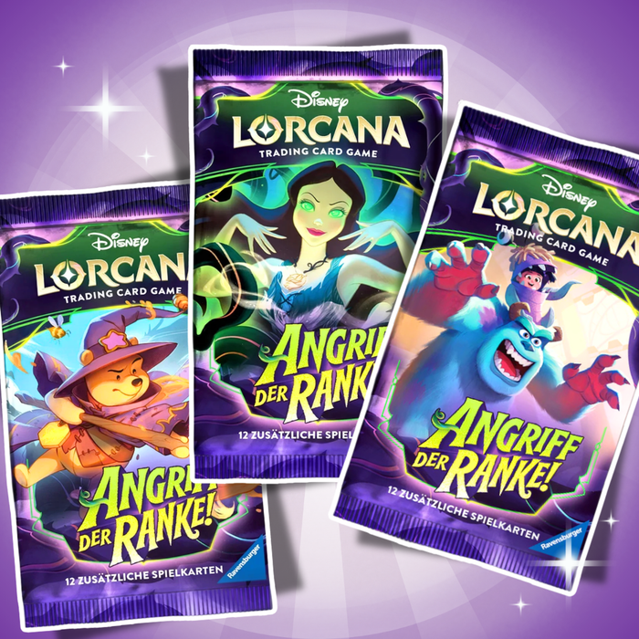 3x Disney Lorcana Set 13 Angriff der Ranke! Booster Deutsch – 3 Boosterpacks mit je 12 Karten