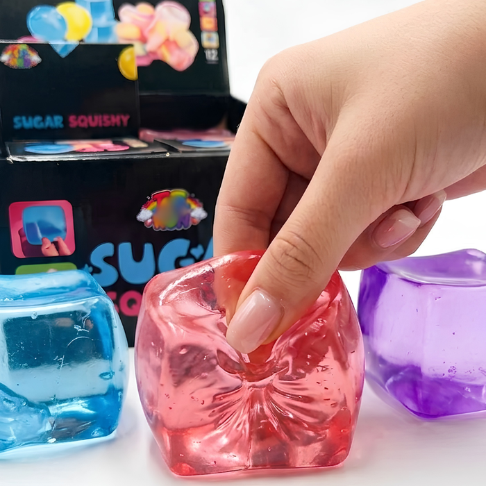 Sugar Cube Squishy Fidget Toys – 1 Stück Stressabbau Quetschspielzeug, Soft Squishy Cube gegen Angst & Stress, Zufällige Farbe