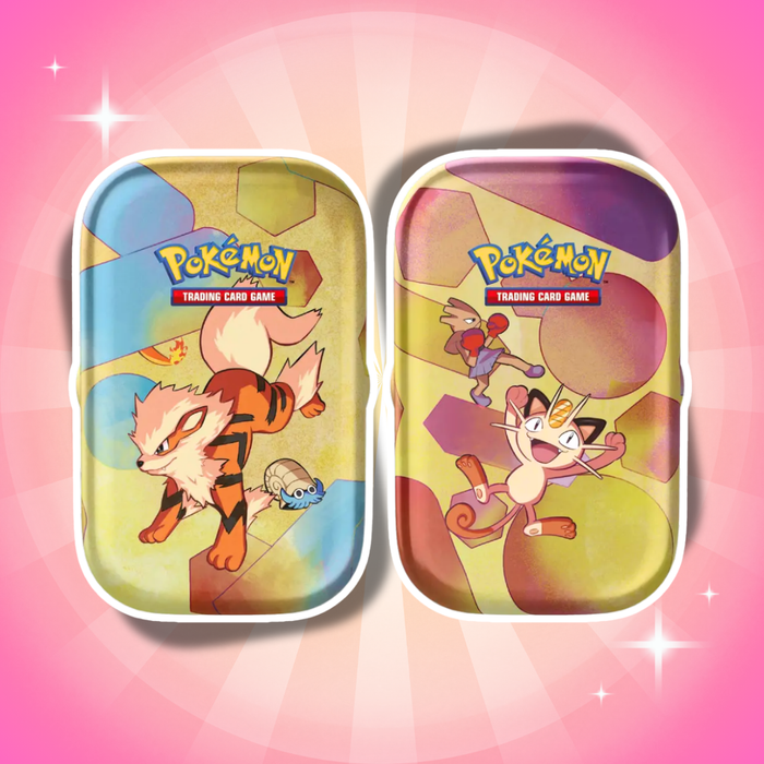 Pokémon Karmesin & Purpur 151 Mini Tin Display Englisch – 10 Mini Tins mit je 2 Boosterpacks