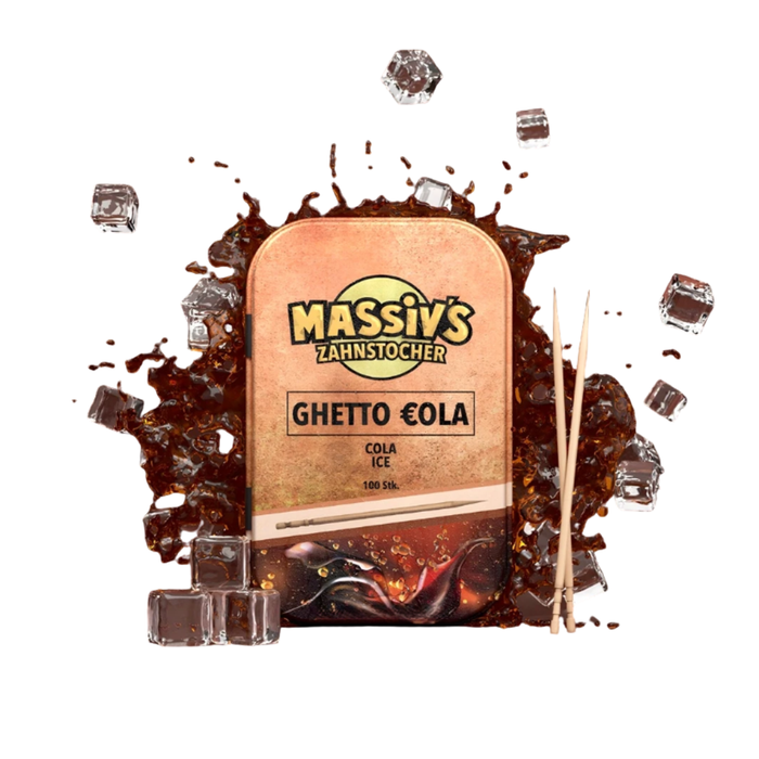 Massiv’s Zahnstocher Cola Ice – 100 Stück in Metalldose | vegan, zuckerfrei, kalorienfrei | Urban Lifestyle by Rapper Massiv & Wunder