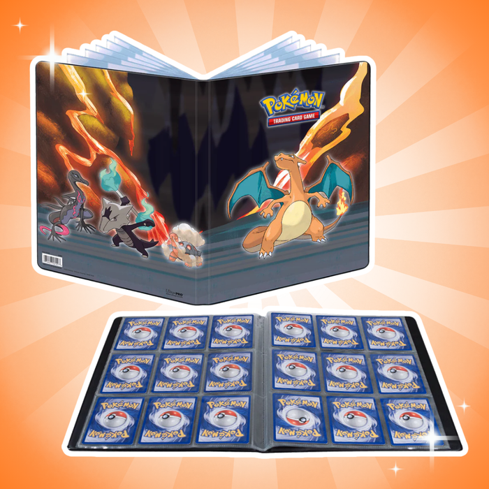 Pokémon Scorching Summit 9-Pocket Portfolio Glurak – Sammelkarten Album für bis zu 90/180 Karten, Archivierungssicher, Offiziell lizenziert