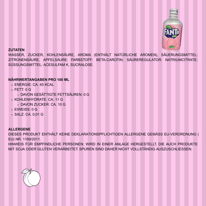 1x Fanta White Peach Japan 300ml – Japanische Weiße Pfirsich-Limonade