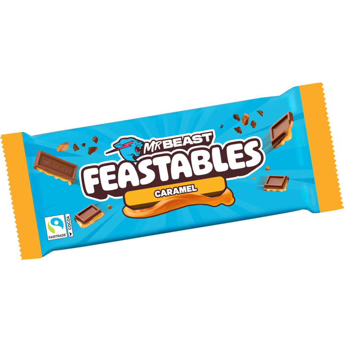 Mr Beast Feastables Schokoladenriegel | 4er-Pack: Peanut Butter, Milk Chocolate, Milk Crunch & Almond | 4 x 60g | Hochwertige Zutaten & unwiderstehlicher Geschmack
