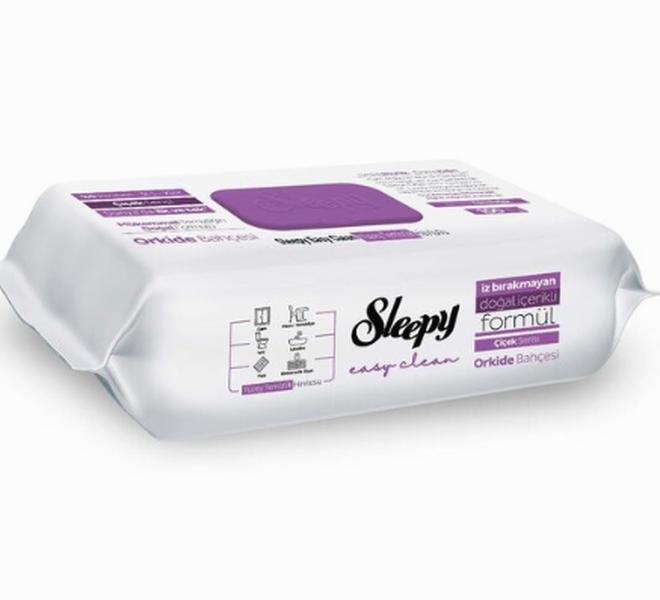 1x Sleepy Easy Clean Reinigungtücher Lila - Einmaltücher für alle Zwecke | Alkohol- und Parabenfrei, mit Frischem Duft | Oberflächenreinigungstuch 100 Blatt