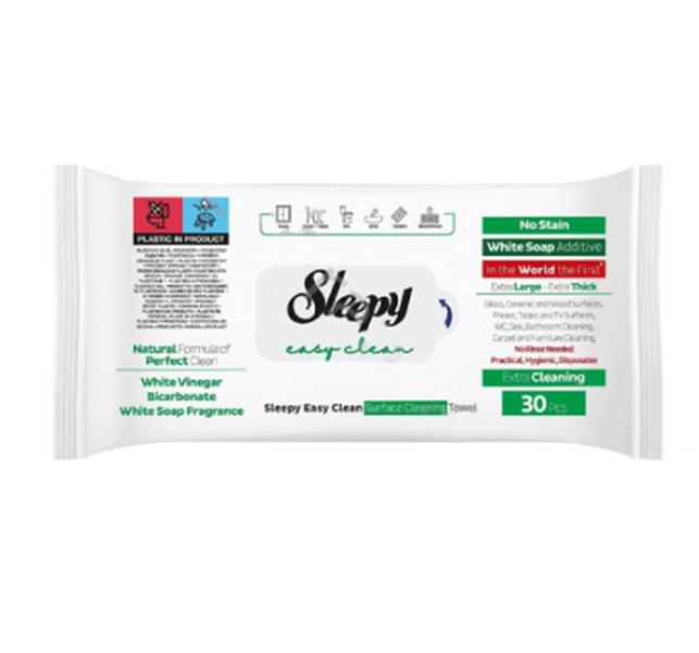 1x Sleepy Easy Clean Reinigungtücher Grün (klein) - Einmaltücher für alle Zwecke | Alkohol- und Parabenfrei, mit Frischem Duft | Oberflächenreinigungstuch 30 Blatt