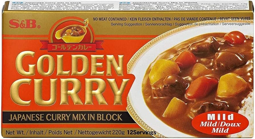 S&B Golden Curry Mild – 220 g | Japanische Currymischung für milde Curry-Gerichte | Aromatische Würzsauce für Fleisch, Gemüse & Reis | Einfach zuzubereiten