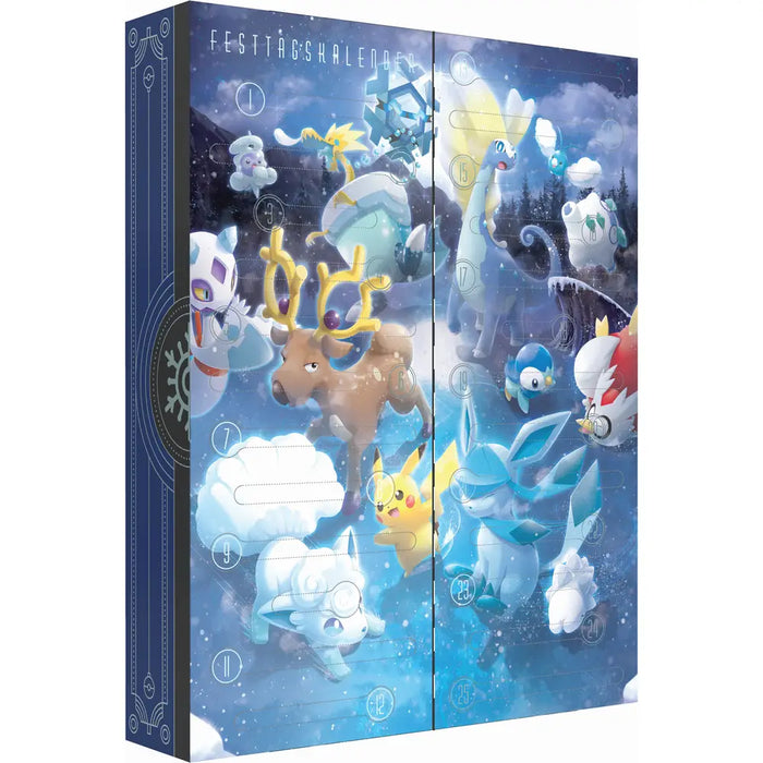 Pokémon TCG: Adventskalender 2023 – Deutsche Edition | 25 Überraschungen zum Fest + Heartforcards® Versandschutz