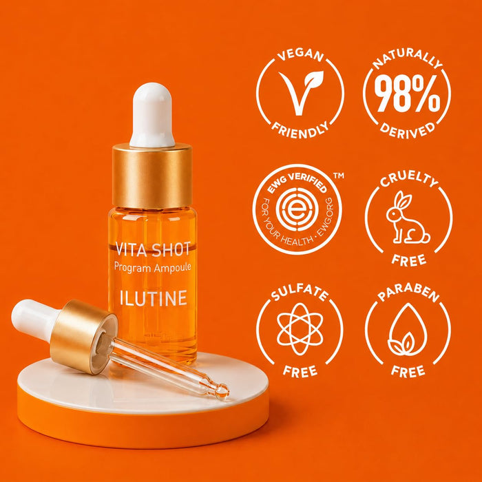 Vita-Shot Vitamin C Programm Ampullen-Komplettset – 4 Dual-Kammer-Ampullen | 100.000 ppm Vitamin C | 28-Tage Intensivpflege für strahlende Haut