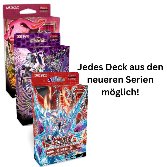 3er Yugioh Special Mystery Set - 3 zufällige Yugioh Battle Decks - DEUTSCH + Heartforcards® Versandschutz