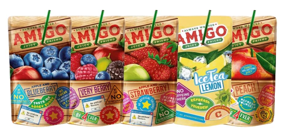 Amigo 5er Softdrink Mix – 5x200ml Erfrischungsgetränke in verschiedenen Sorten | Fruchtige Getränke für unterwegs, Sport & Freizeit | Zufallsauswahl – Ice Tea, Frucht & Mehr