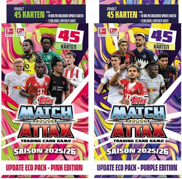 Topps Match Attax Bundesliga 2025/2026 – Update ECO-Pack | 45 Karten + 1 Limited Edition