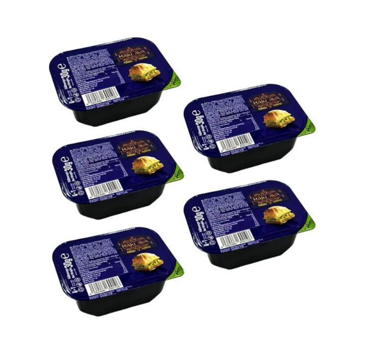 MRC Baklava Pistachio 5 Stück à 30g | Handgemachtes Pistazien-Baklava mit feinem Filo-Teig & Honigsirup | Orientalische Süßigkeit | Knuspriges Dessert mit Nüssen – Authentisch & Premium Qualität