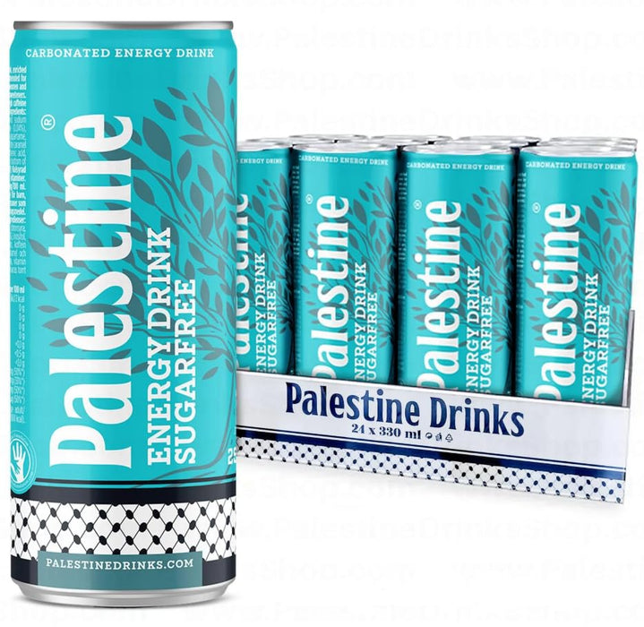 Palestine Energy Drink Sugarfree – 24 x 250ml | Zuckerfreie Energydrink-Dose | Erfrischende Energie ohne Zucker | Ideal für Sport, Arbeit & Alltag