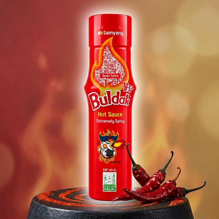 Samyang Buldak Hot Sauce 3er Set – Original, Extremely Spicy & Carbonara, 3 × 165 ml = 495 ml +Heartglobal Versandschutz