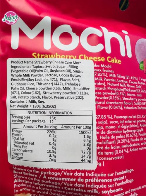 2er-Set Royal Family Mochi | Tiramisu und Crème & Strawberry Cheesecake | 2 x 180g | Weicher Reiskuchen mit cremiger Füllung | Perfekt als Dessert & Snack