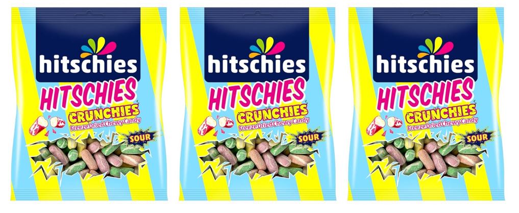 3x Hitschies Crunchies Freeze-Dried 3x75 g – Gefriergetrocknete Hitschies im Doppelpack | Ultra-Knuspriger Fruchtsnack
