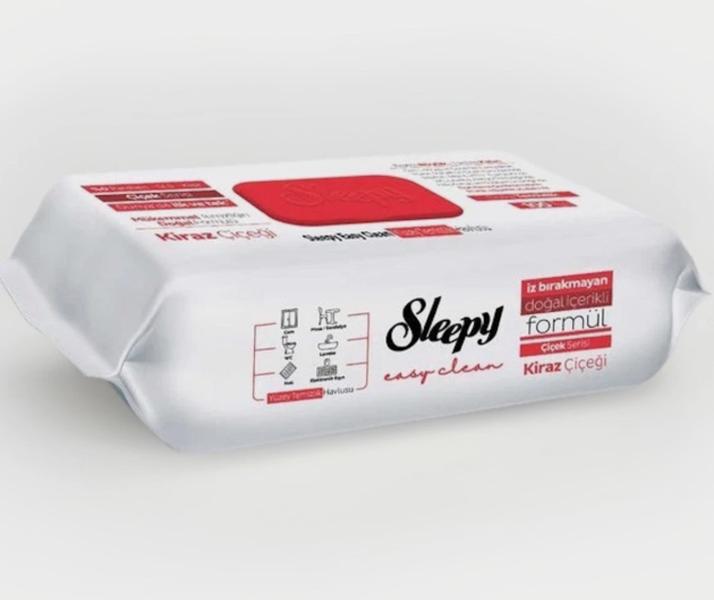 1x Sleepy Easy Clean Reinigungtücher Rot - Einmaltücher für alle Zwecke | Alkohol- und Parabenfrei, mit Frischem Duft | Oberflächenreinigungstuch 100 Blatt
