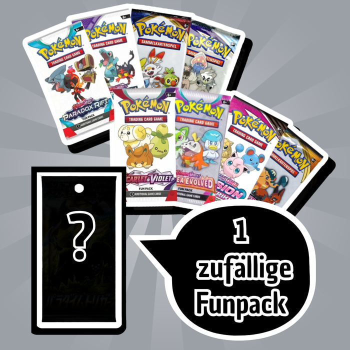 Pokémon Funpack – 1 Zufälliges Mini-Pack mit 3 Karten | Original TCG Sammelkarten