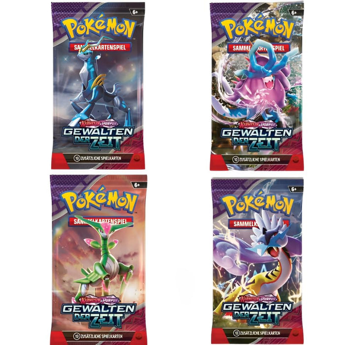 4x Pokémon TCG: Gewalten der Zeit Booster mit 10 brandneuen Karten pro Pack - DEUTSCH