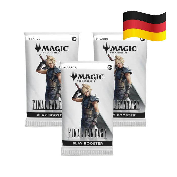 3x FINAL FANTASY Play Booster (DE) – Magic: The Gathering – à 14 Karten | Universes Beyond + Heartforcards® Versandschutz