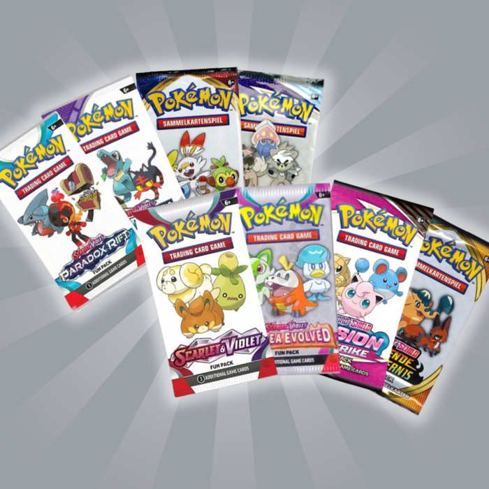 Pokémon Funpack – 1 Zufälliges Mini-Pack mit 3 Karten | Original TCG Sammelkarten