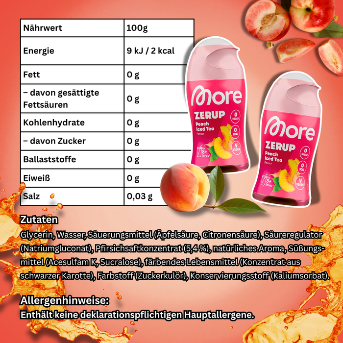 MORE Zerup Zero Sirup 5 Geschmacksorten Getränkesirup ohne Zucker mit Saftkonzentrat | 5 × 65 ml