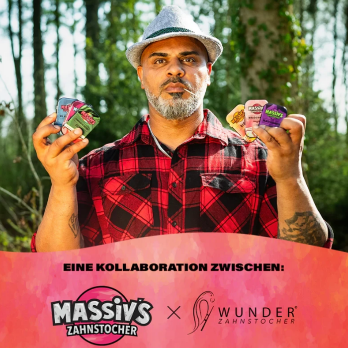 100 Aromatisierte Zahnstocher in Metalldose – 7 Aromen, Birkenholz, vegan | Urban Style by Massiv & Wunder
