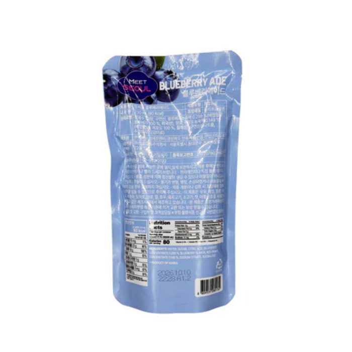10x Meet Seoul Blueberry Ade – 230 ml Pouch Drink | Erfrischender koreanischer Heidelbeer-Ade | Ready-to-Drink Fruchtgetränk