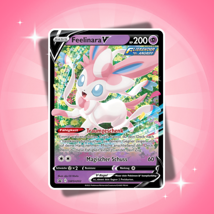 Pokémon V Heroes: Feelinara V Tin-Box Deutsch – 4 Booster + Holo-Promokarte