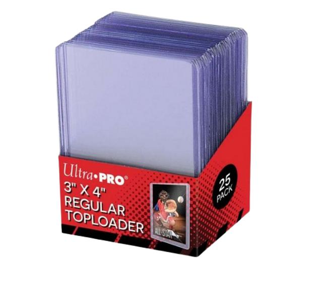 Ultra Pro 3" x 4" Regular Toploader – 25 Schutzhüllen für Sammelkarten + Heartforcards®Versandschutz
