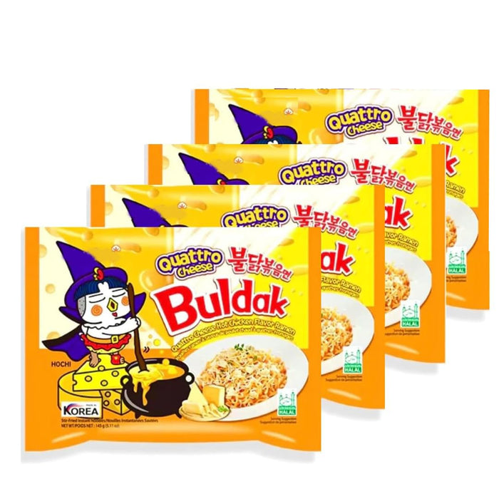 Quattro Cheese Ramen | 5er Pack (5 x 145g) | Würzige Vier-Käse-Feuernudeln für intensiven Geschmack