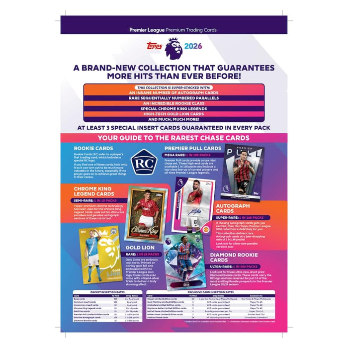 Topps Premier League 2025/26 Display Box – 28 Booster Packs mit je 10 Karten | Sammelkarten Display | exklusive Parallels & Inserts | Fußball Trading Cards